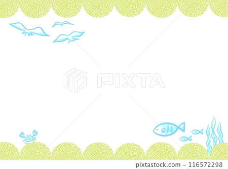 Simple frame with a sea motif② 116572298