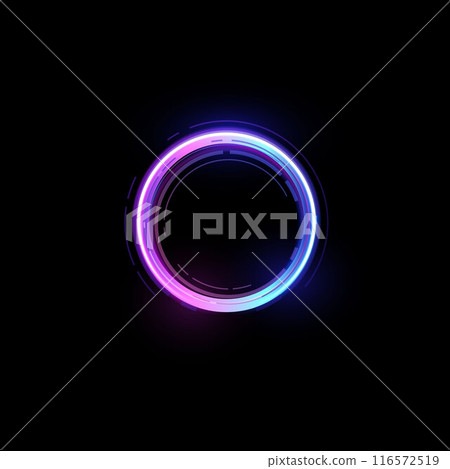 Neon gradient line circle frame, glowing round border colorful futuristic UI vector element, bright hole blue pink light Neon gradient line circle frame, glowing round border colorful futuristic UI vector element, bright hole blue pink light 116572519