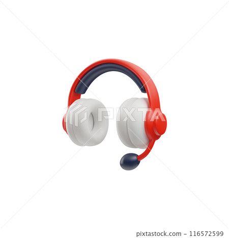 3D wireless headphones and vector illustration on isolated background. 116572599