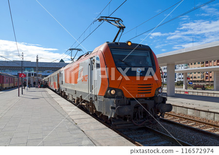 Train at the station of Casa-Voyageurs in Casablanca 116572974