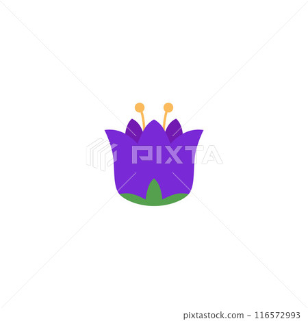 Vector illustration with purple bell in flat style. Vector illustration with purple bell in flat style. 116572993