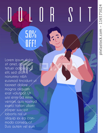 Suicide Prevention Awareness Month on a vector poster featuring supportive hugs for a depressed girl. 116573024