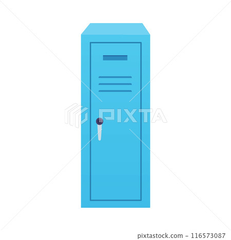Isolated blue locker, closed. Vector...-插圖素材 [116573087] - PIXTA圖庫