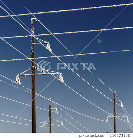 Iced high voltage wires Iced high voltage wires 116573108