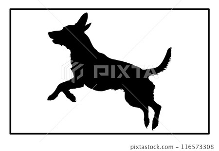 Jumping Dog Silhouette - Canine Action Illustration and Clipart Jumping Dog Silhouette - Canine Action Illustration and Clipart 116573308