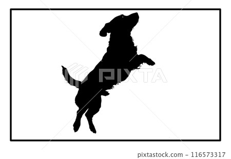 Jumping Dog Silhouette - Canine Action Illustration and Clipart 116573317