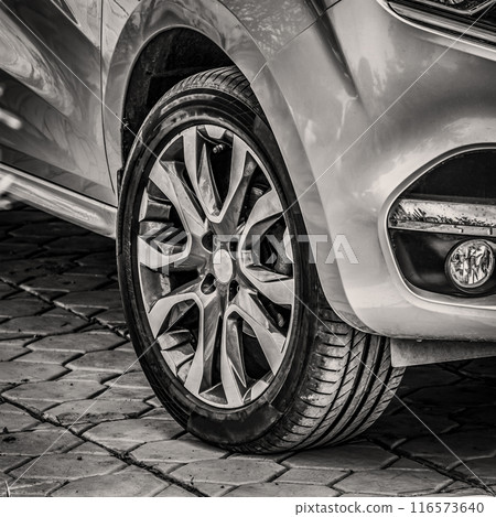Wheel tread closeup 116573640