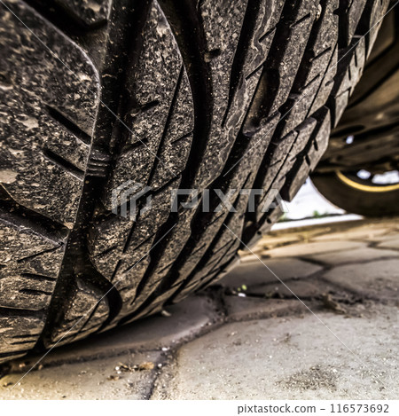 Wheel tread closeup 116573692