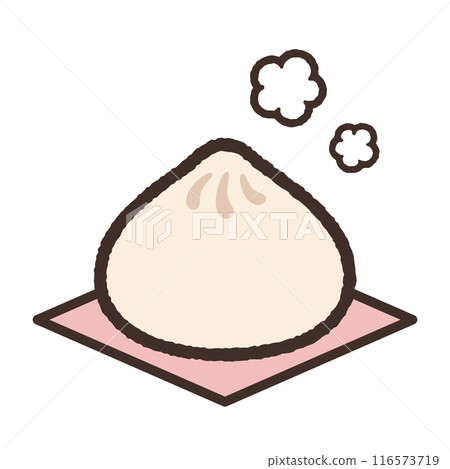 Cute meat bun illustration Cute meat bun illustration 116573719