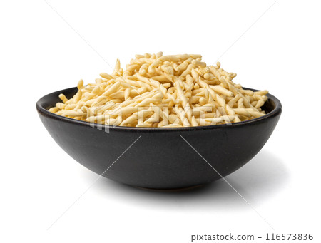 Raw Trofie Pasta, Dry Italian Macaroni, Traditional Genoa Food, Raw Noodle, Modern Ligurian Cuisine Raw Trofie Pasta, Dry Italian Macaroni, Traditional Genoa Food, Raw Noodle, Modern Ligurian Cuisine 116573836