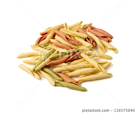 Raw Trofie Pasta, Dry Italian Macaroni, Traditional Genoa Food, Raw Noodle, Modern Ligurian Cuisine Raw Trofie Pasta, Dry Italian Macaroni, Traditional Genoa Food, Raw Noodle, Modern Ligurian Cuisine 116573840