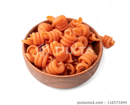 Raw Trottole Pasta, Dry Vesuvio Macaroni, Italian funghetto, Raw Noodle 116573844