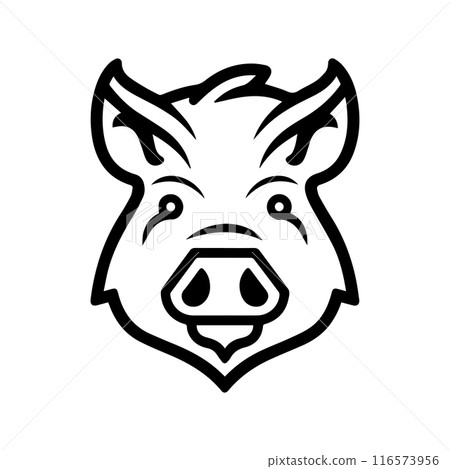 Boar icon or modern line symbol. Vector line art and icon design with bold outline. Black and white Pixel Perfect minimalistic symbol isolated white background. Silhouette simple thin sign Boar icon or modern line symbol. Vector line art and icon design with bold outline. Black and white Pixel Perfect minimalistic symbol isolated white background. Silhouette simple thin sign 116573956