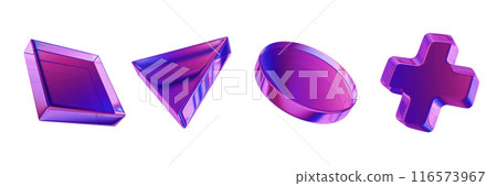 3D glass figure set geometric futuristic transparent game objects joystick cyber sport button symbol 3D glass figure set geometric futuristic transparent game objects joystick cyber sport button symbol 116573967