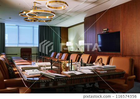 Spacious boardroom for working meetings 116574356