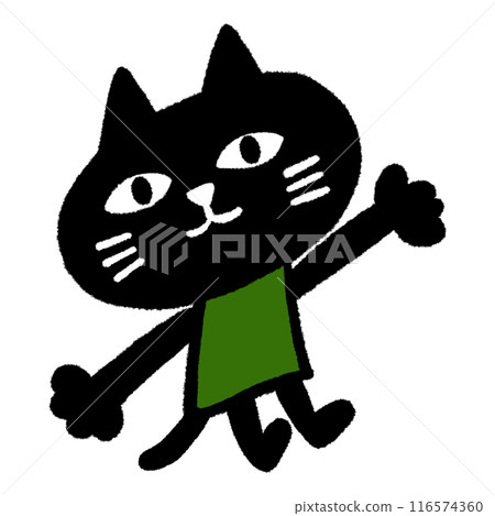 Black cat character (with white border) 116574360