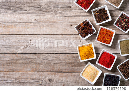 Mix of spices . Indian food background Mix of spices . Indian food background 116574598
