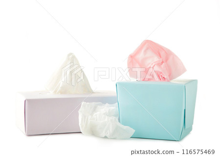 Two tissue box isolated on a white background Two tissue box isolated on a white background 116575469
