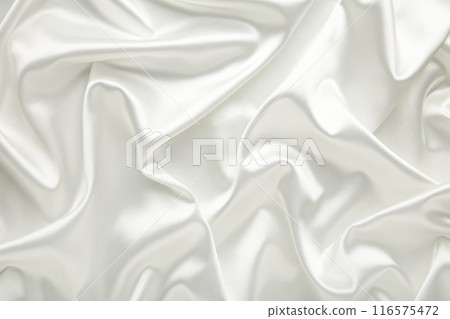White satin fabric as a background. Top view White satin fabric as a background. Top view 116575472