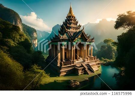 Ancient Ta Promh temple in the jungle 116575996