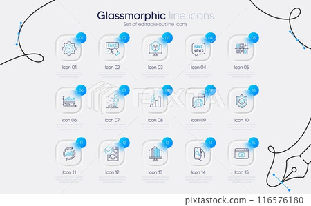 Set of Enterprise, Video content and Consumption growth line icons for web app. Update data, Confirmed, Stats icons. Washing machine, Cyber attack, Fake information signs. Search app. Vector Set of Enterprise, Video content and Consumption growth line icons for web app. Update data, Confirmed, Stats icons. Washing machine, Cyber attack, Fake information signs. Search app. Vector 116576180