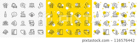 Outline Beer bottle, Creativity and Skin condition line icons pack for web with Hook, Medical staff, Sun protection line icon. Home charging, Speech bubble, Chemistry lab pictogram icon. Vector 116576442