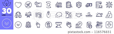 Grill, Luggage protect and Dollar money line icons pack. Heart, Cardboard box, Startup web icon. Coffee machine, Corrupt, Romantic dinner pictogram. Uv protection, Handshake, Charging station. Vector 116576831