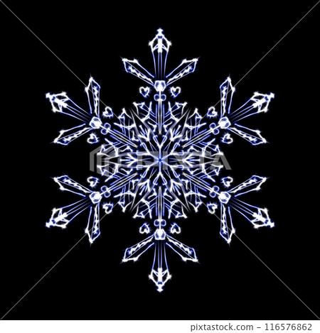 Blue glowing transparent snowflake, isolated icon. Merry Christmas and Happy New Year. Simple neon light. Shining winter, xmas lamp. Fluorescent, luminescent illumination. Blue glowing transparent snowflake, isolated icon. Merry Christmas and Happy New Year. Simple neon light. Shining winter, xmas lamp. Fluorescent, luminescent illumination. 116576862