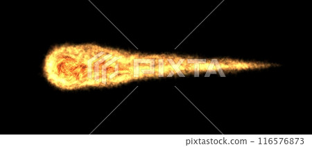Realistic Meteor, comet or fireball, transparent. Meteorite, an asteroid in motion, burns. Realistic Meteor, comet or fireball, transparent. Meteorite, an asteroid in motion, burns. 116576873