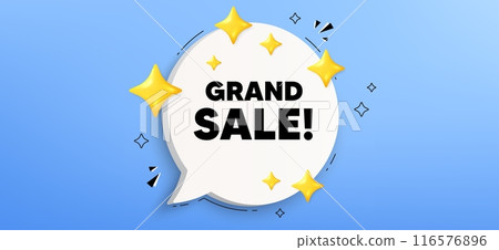 Grand sale tag. Chat speech bubble banner. Special offer price sign. Advertising discounts symbol. Grand sale speech bubble message. Talk box infographics. Vector Grand sale tag. Chat speech bubble banner. Special offer price sign. Advertising discounts symbol. Grand sale speech bubble message. Talk box infographics. Vector 116576896