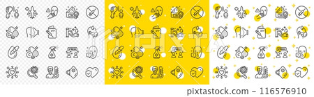 Outline Face attention, Vaccination passport and Thermometer line icons pack for web with Face id, Medical mask, Vitamin c line icon. Coronavirus research, Cream, Life insurance pictogram icon. Vector Outline Face attention, Vaccination passport and Thermometer line icons pack for web with Face id, Medical mask, Vitamin c line icon. Coronavirus research, Cream, Life insurance pictogram icon. Vector 116576910