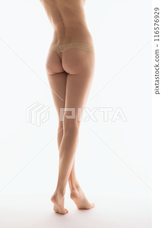 Woman in White Underwear Posing Woman in White Underwear Posing 116576929