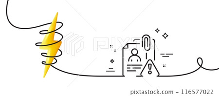 Search employee line icon. Continuous one line with curl. Interview warning sign. Caution alert symbol. Search employee single outline ribbon. Loop curve with energy. Vector Search employee line icon. Continuous one line with curl. Interview warning sign. Caution alert symbol. Search employee single outline ribbon. Loop curve with energy. Vector 116577022