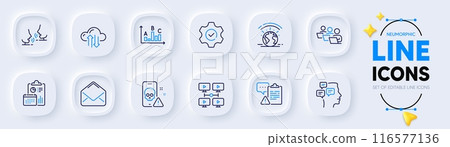 Clipboard, Video conference and Execute line icons for web app. Pack of Teamwork, Greenhouse, Survey results pictogram icons. Messages, Cyber attack, Cloud sync signs. Talk, Report, Mail. Vector Clipboard, Video conference and Execute line icons for web app. Pack of Teamwork, Greenhouse, Survey results pictogram icons. Messages, Cyber attack, Cloud sync signs. Talk, Report, Mail. Vector 116577136