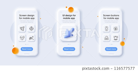 Volunteer, Fireworks explosion and Mountain bike line icons pack. 3d phone mockups with cursor. Glass smartphone screen. Online voting, Rainy weather, Scroll down web icon. Vector Volunteer, Fireworks explosion and Mountain bike line icons pack. 3d phone mockups with cursor. Glass smartphone screen. Online voting, Rainy weather, Scroll down web icon. Vector 116577577