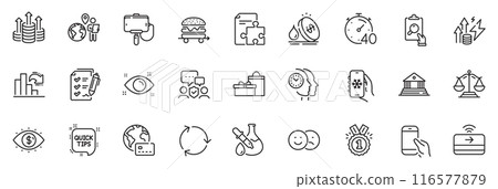 Icons pack as Business vision, Fuel price and Energy inflation line icons for app include Budget, Approved, Like outline thin icon web set. Quick tips, Gifts, Security agency pictogram. Vector Icons pack as Business vision, Fuel price and Energy inflation line icons for app include Budget, Approved, Like outline thin icon web set. Quick tips, Gifts, Security agency pictogram. Vector 116577879