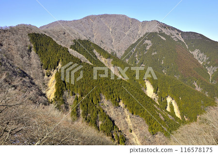 Mount Omuro, one of the 100 famous mountains of Yamanashi, from Kogai in Nishitanzawa 116578175