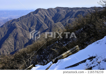 從丹澤山地的檜木洞丸眺望冬天的袖平山和姬繼 116578239