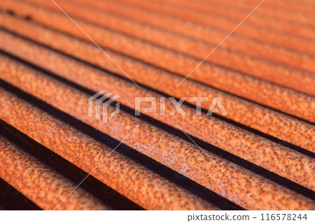 Rusty corrugated tin roof Rusty corrugated tin roof 116578244