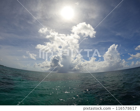 Clouds seen from the sea Clouds seen from the sea 116578617