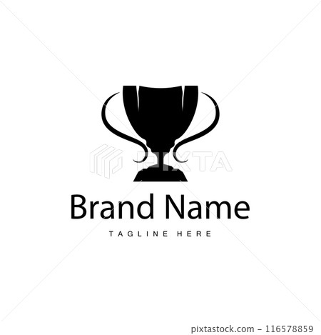 Championship Cup Trophy Logo Illustration Award Winner Template Design 116578859