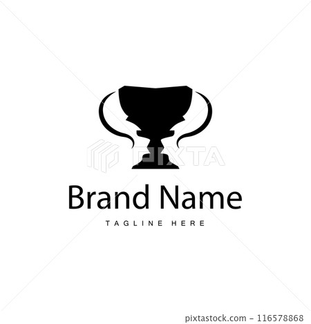 Championship Cup Trophy Logo Illustration Award Winner Template Design 116578868