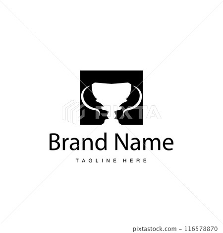 Championship Cup Trophy Logo Illustration Award Winner Template Design 116578870