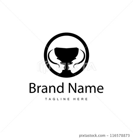 Championship Cup Trophy Logo Illustration Award Winner Template Design 116578873
