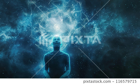 Spiritual consciousness journey through the universe with copy space Spiritual consciousness journey through the universe with copy space 116579715