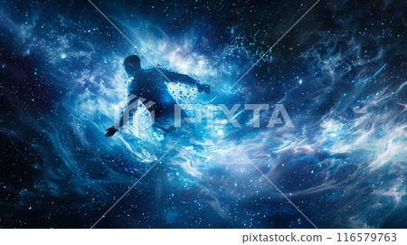 Spiritual consciousness journey through the universe with copy space 116579763