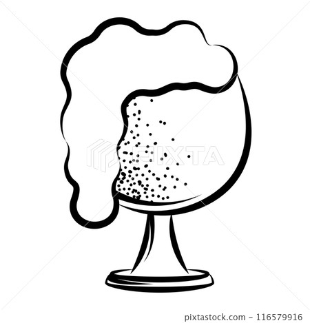Sketch of a beer glass with foam Vector illustration Sketch of a beer glass with foam Vector illustration 116579916