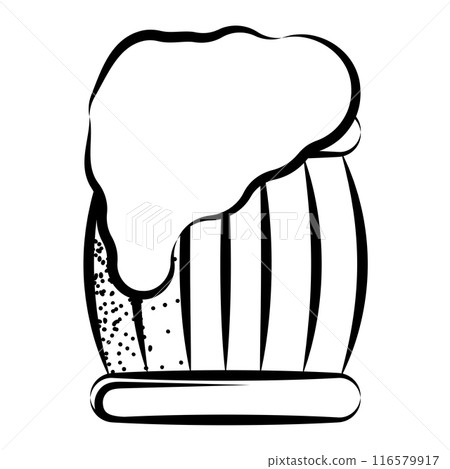 Sketch of a beer glass with foam Vector illustration Sketch of a beer glass with foam Vector illustration 116579917