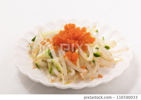 Shishamo eggs, bean sprouts and cucumber salad Shishamo eggs, bean sprouts and cucumber salad 116580033