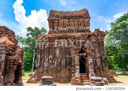 My Son ruins, a sacred site of the Champa Kingdom in Vietnam, where Hindu gods are enshrined My Son ruins, a sacred site of the Champa Kingdom in Vietnam, where Hindu gods are enshrined 116580304